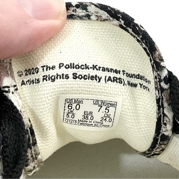 Vans x MoMA Jackson Pollock Sneaker Authentic Canvas Low-Top Sz 7.5 W 6 M New - Picture 9 of 10